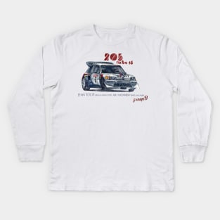 RALLY GROUP B: Peugeot 205 turbo 16 Kids Long Sleeve T-Shirt